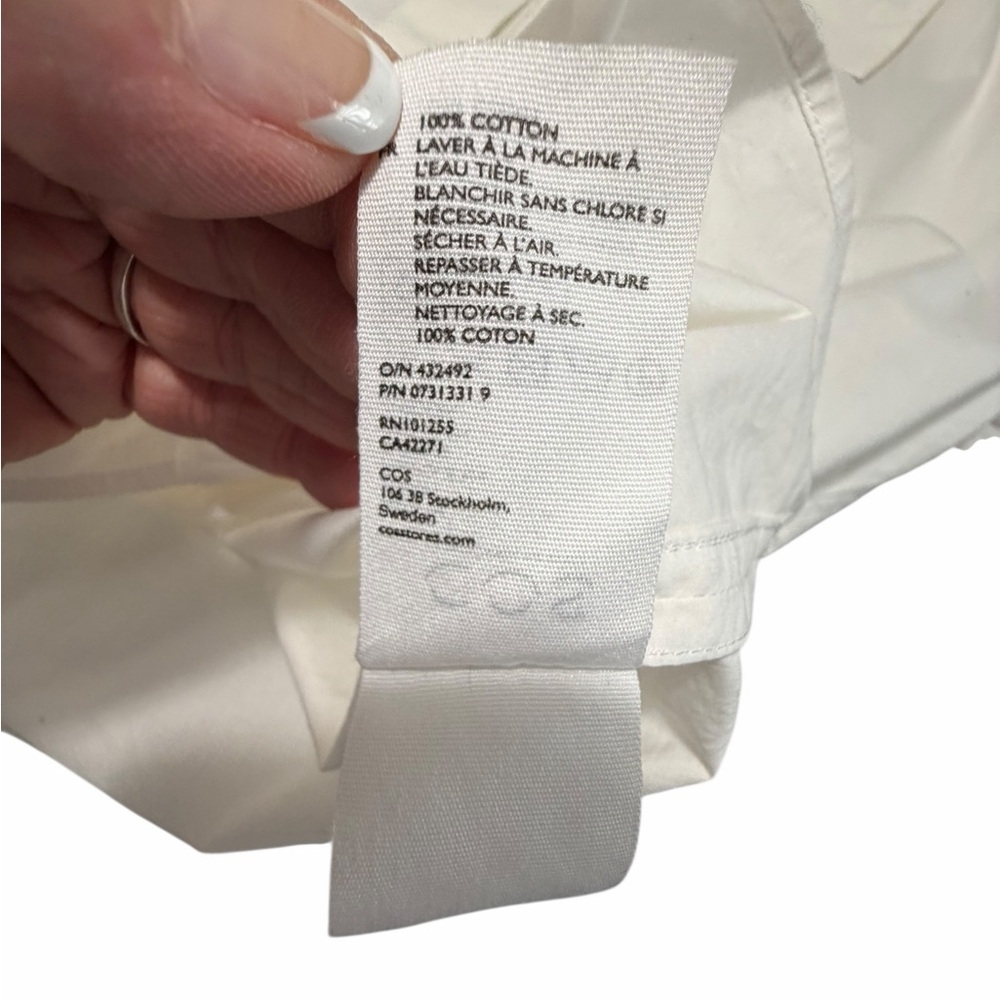 COS White Oversized Button-Down Wide Collared Shi… - image 13